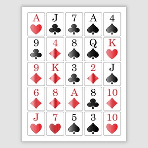 200 Large Print Poker Bingo Cards Set 2, Pdf Download, Instant Printable Fun Party Game