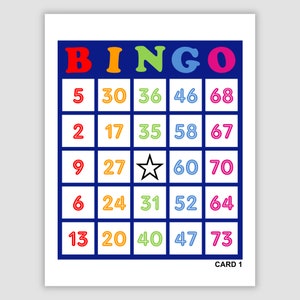 200 Printable Bingo Cards, 1 Per Page, Pdf Download, Fun Party Game, Colorful