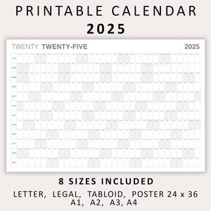 2025 Calendar 2025 Year Planner Calendar 2025 Yearly Calendar 2025 Printable Calendar 2025 Wall Calendar 2025 Desk Calendar 10 PDF sizes