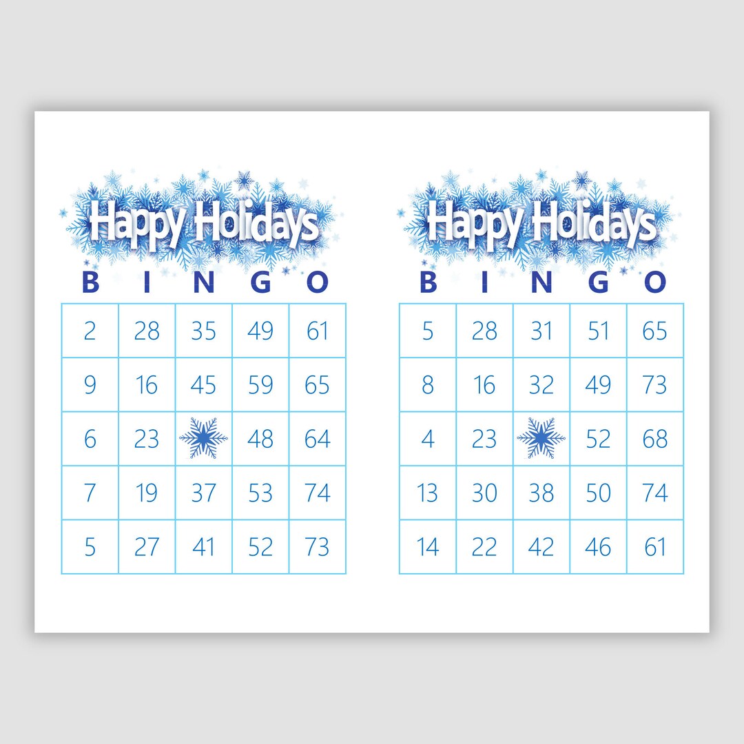 200 Happy Holidays Bingo Cards Pdf Download, 2 per Page, Instant ...