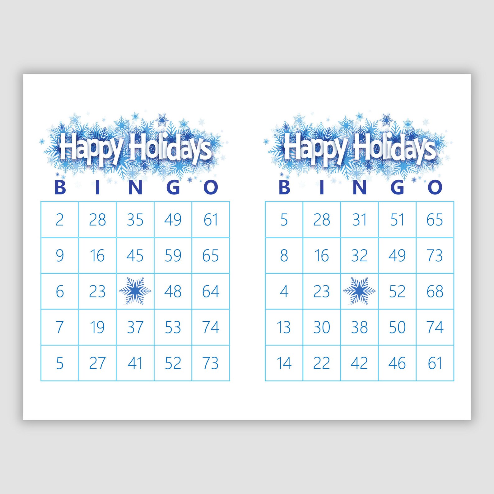 200 Happy Holidays Bingo Cards Pdf Download, 2 per Page, Instant ...