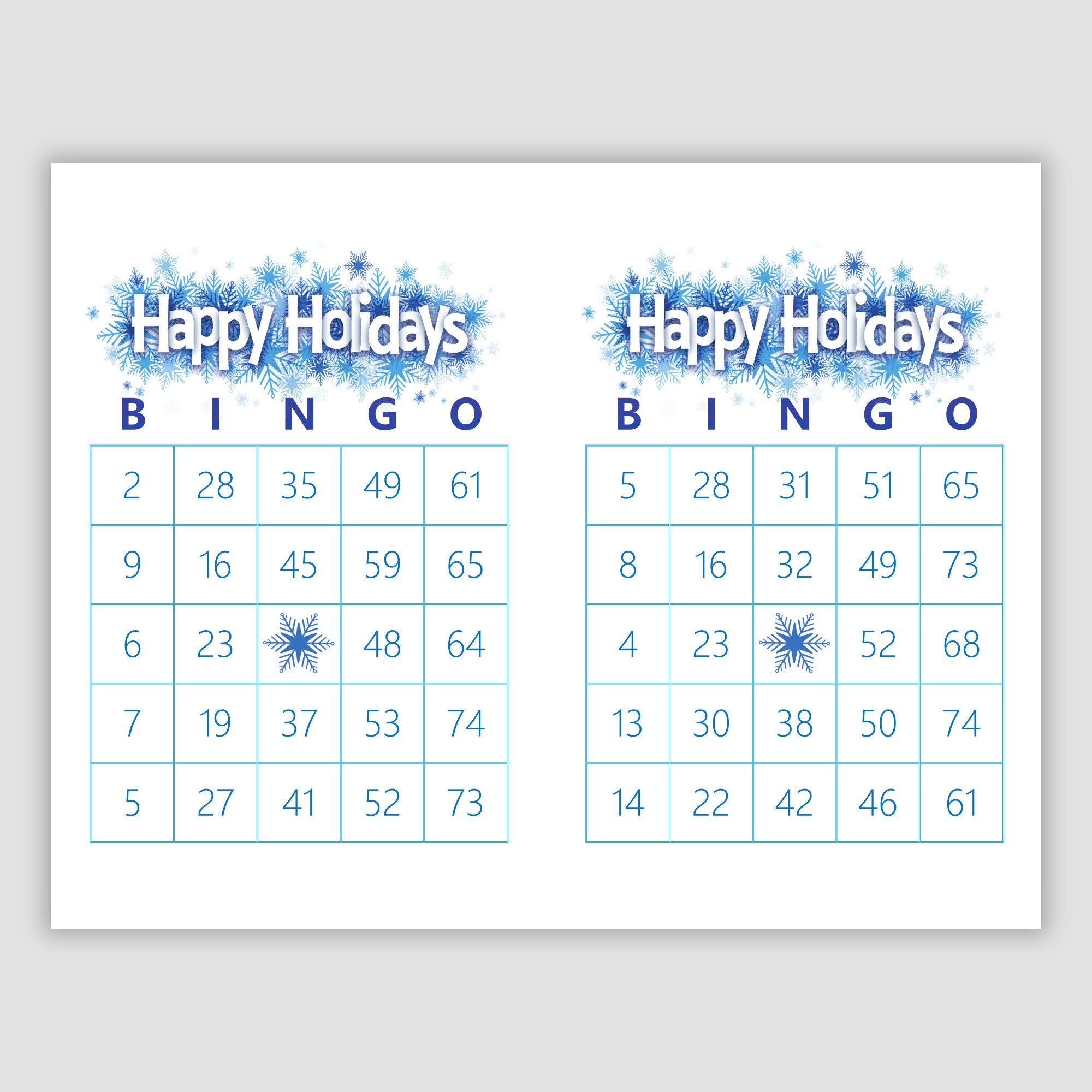 200 Happy Holidays Bingo Cards Pdf Download, 2 per Page, Instant ...