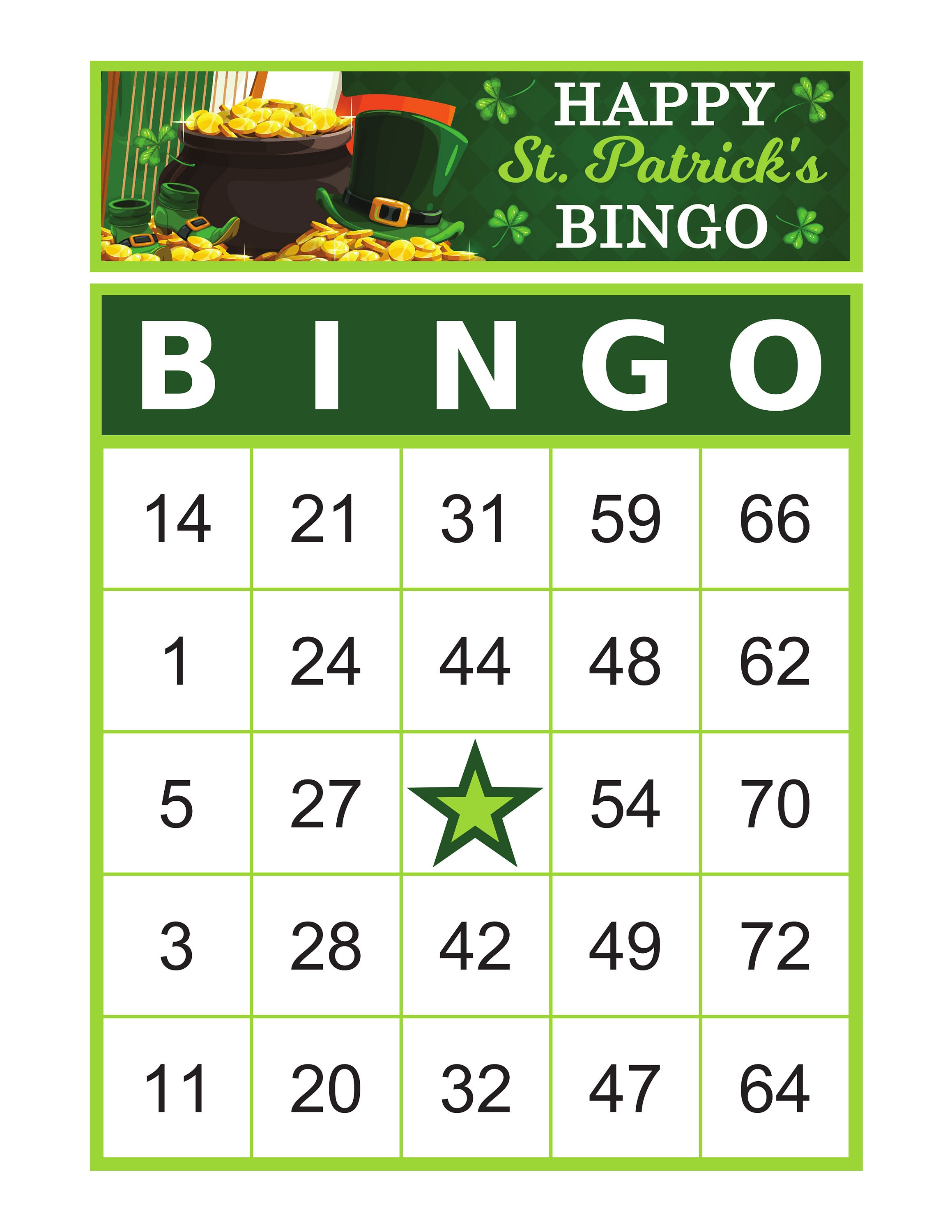 st patrick s day bingo cards 1000 cards prints 1 2 etsy canada