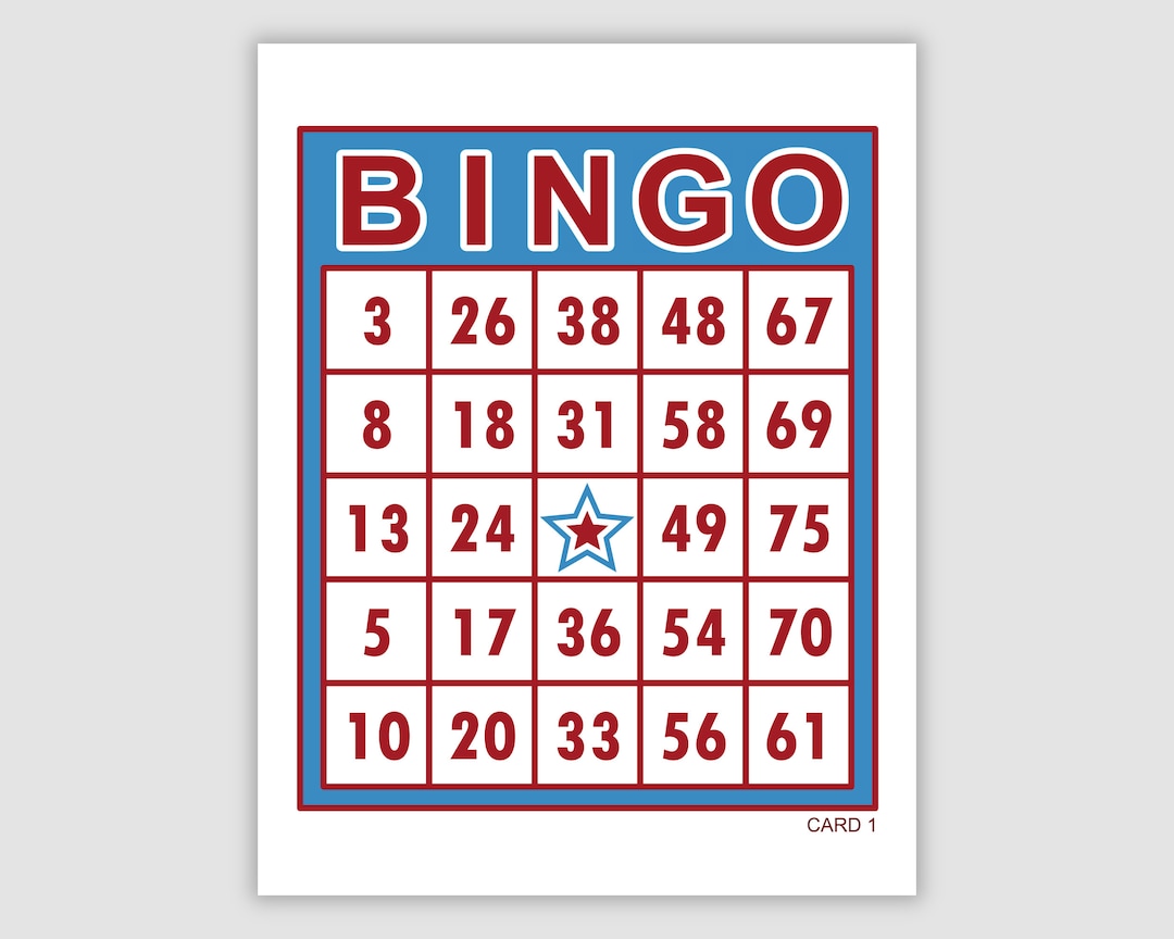 1000 Patriotic Bingo Cards Pdf Download, 1 per Page, Instant Printable ...