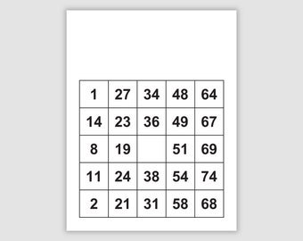 1000 Bingo Cards, Blank Areas To Make Personalized Bingo Cards, 75 Call, Large Print Bingo Card Template, Instant Printable Pdf Download
