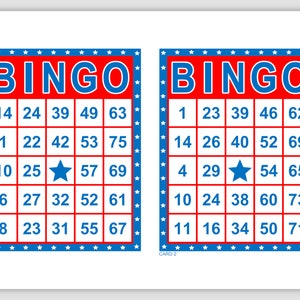 Patriotic Bingo, 100 Cards, Pdf Download, 1, 2, and 4 per Page, Instant ...
