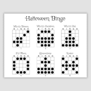6 Halloween Bingo Patterns Program Flyer, Instant Printable Pdf Download, Etsy emails download link at payment processed