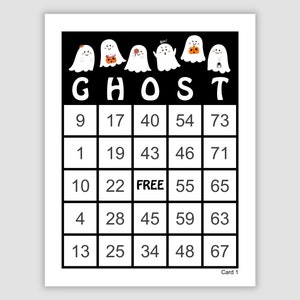 100 Halloween Bingo Cards Pdf Download, 1, 2, and 4 Per Page, Instant Printable Fun Party Game , GHOST