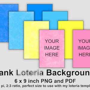 Blank Card Backgrounds, Classic Game Colors, PNG and PDF, 6 x 9 Inch, 2:3 Ratio, Instant Download