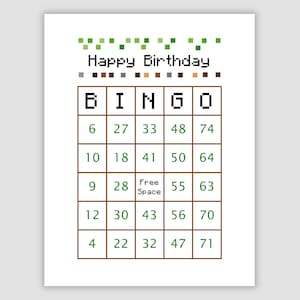 100 Birthday Bingo Cards Pdf Download, 1 Per Page, Instant Printable Fun Party Game