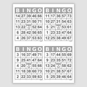 1000 Bingo Cards Pdf Download, 1, 2, and 4 per Page, Large Print ...