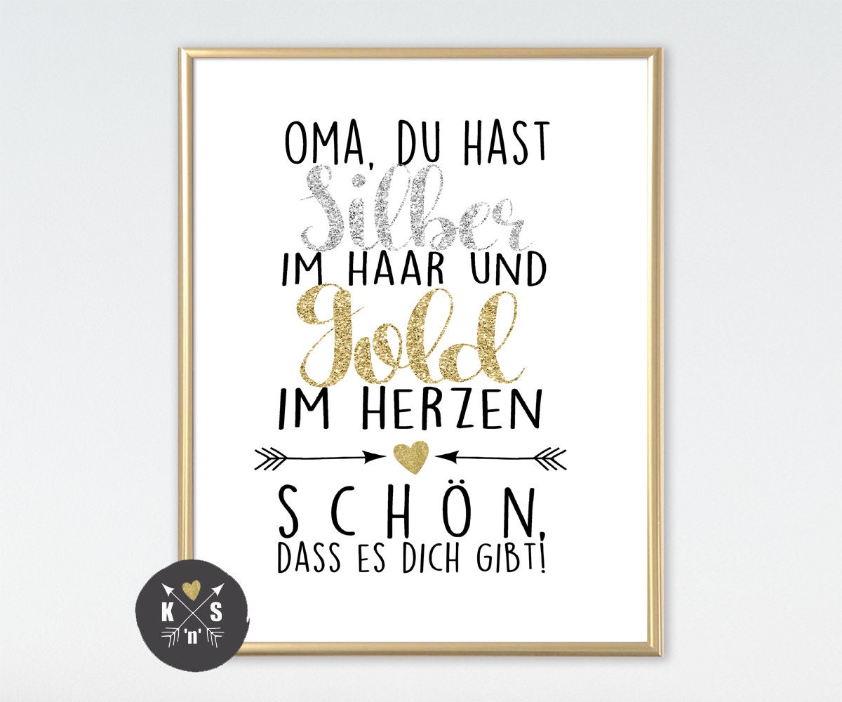 POSTER für Oma / Opa als Geschenk Gold / Silber Großeltern Etsy