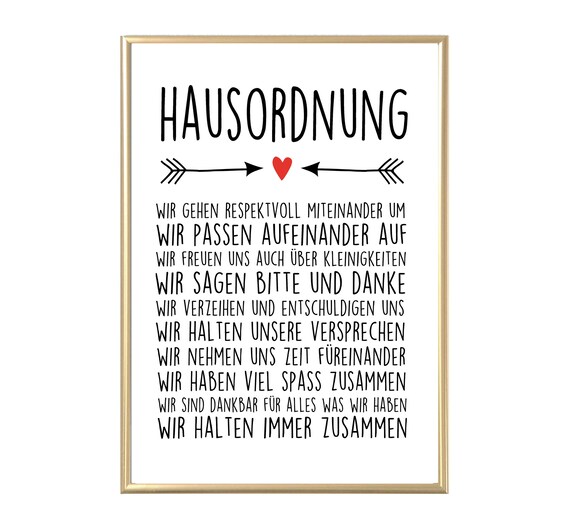 Poster Hausordnung Familienregeln Regeln Wohnzimmer Etsy