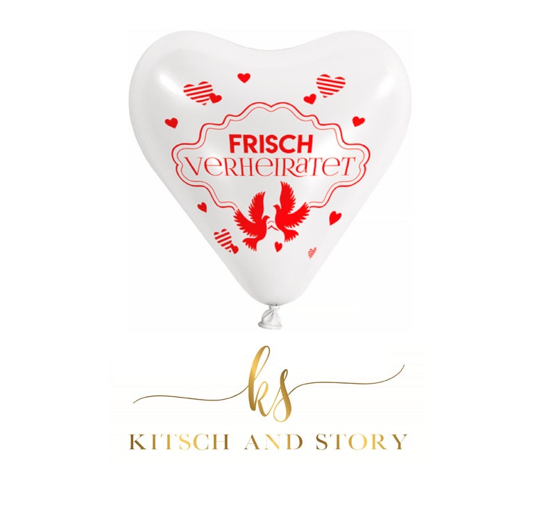 10x Herzballons Newly Married Wedding Decoration For Etsy