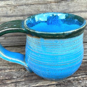 Blue with Dark green rim 12 oz Mug  #23-6