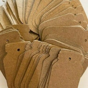 100 brown kraft cardstock Canning Mason Jar Hang Tags WITHOUT STRING gift price 2-1/4&quot; x 1-1/4&quot;
