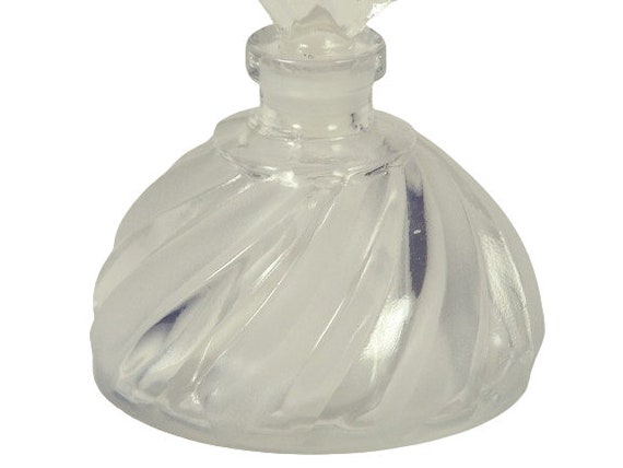 Vintage Glass Perfume Cologne Scent Bottle Froste… - image 3