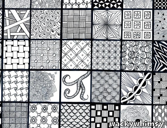 Coloring Page Instant Download Zendoodle Tangle - Etsy