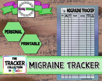 Migraine Tracker Planner Insert | Color | Printable | Personal Size |Headache Diary| Pain Tracker