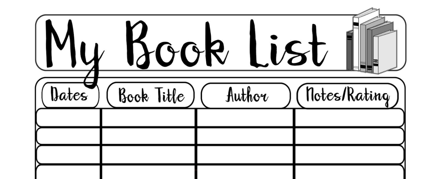 Book List Planner Insert - Printable - A5/half Letter - Room for Author ...