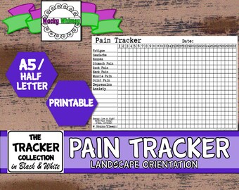 Planner Insert |Pain Tracker: Headache, Fibro,Depression,Anxiety| Printable | A5/Half Letter | Fits Recollections, Filofax, Arc, Color Crush