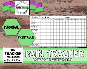 Planner Insert |Pain Tracker: Headache, Fibro,Depression,Anxiety | Printable | Personal Size| Fits any Personal Size Planner 3.75″ x 6.75″