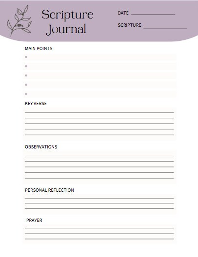 Scripture Journal Printable - Etsy