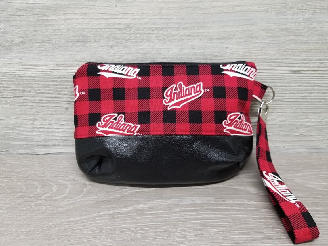 University of Indiana Wristlet Pouch ClutchVegan Leather Etsy