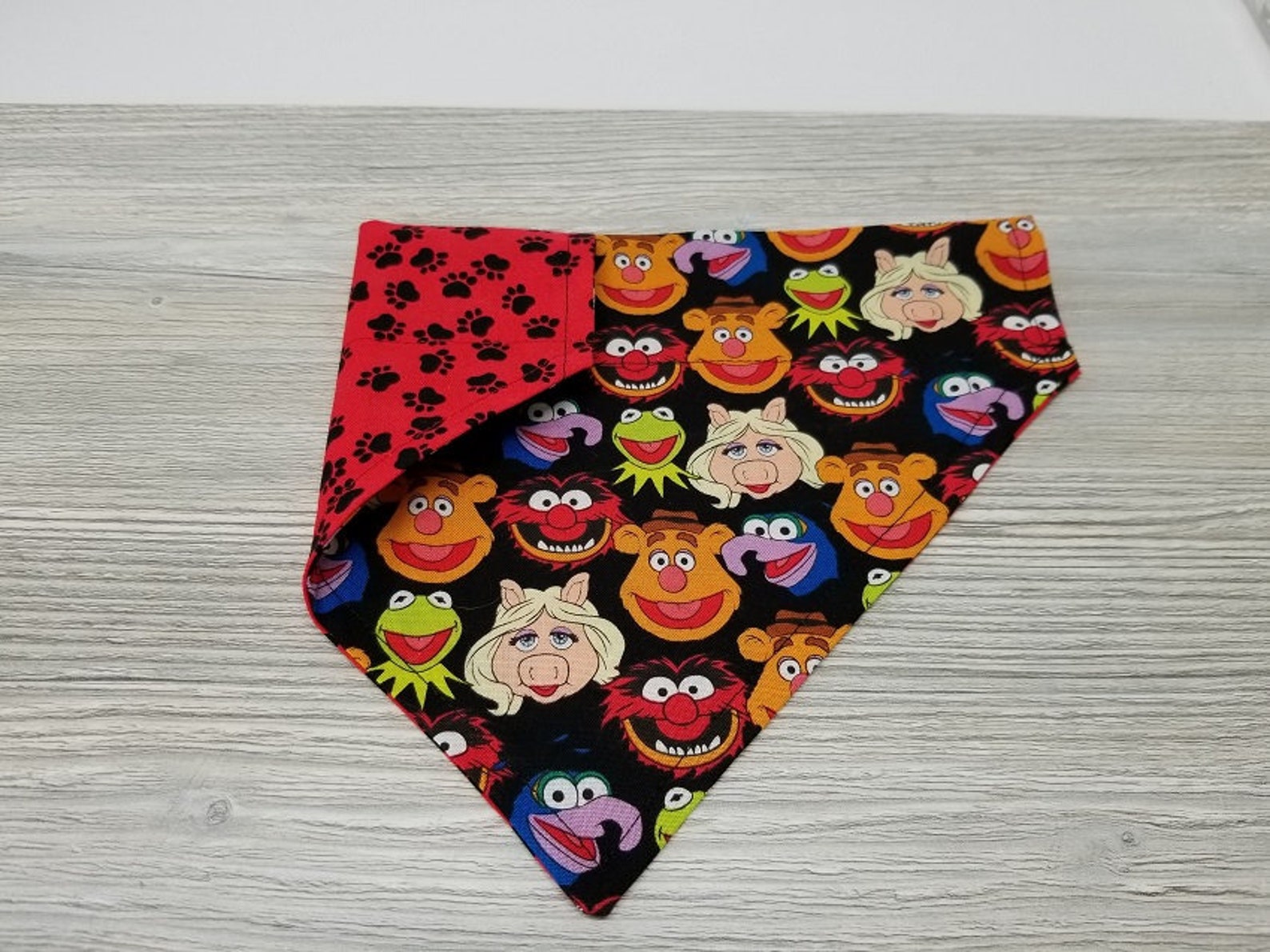 Dog Bandana The Muppets Slip over Collar Reversible Size Etsy