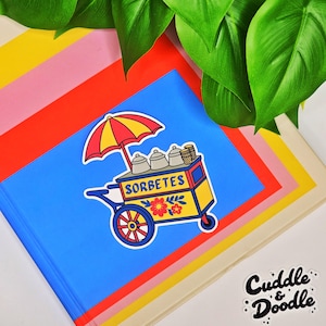 Sorbetes Cart Sticker – Filipino Ice Cream Street Food Sticker | Cute Pinoy Kawaii Sticker, Philippine Summer Art