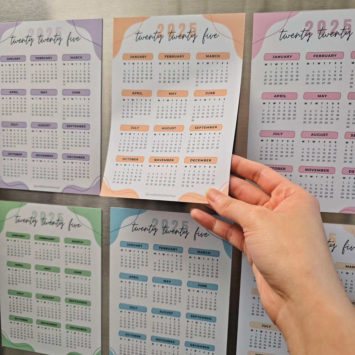 2025 Magnetic Yearly Calendar Minimalist Fridge Planner Year at a