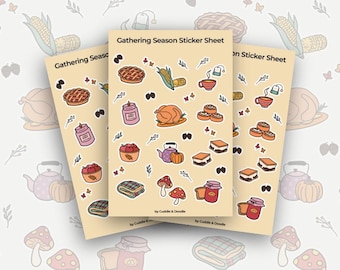 Thanksgiving Sticker Sheet: Cozy Fall Planner Stickers