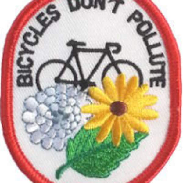 Fahrräder verschmutzen nicht Gestickter Aufnäher 7cm x 5,5cm