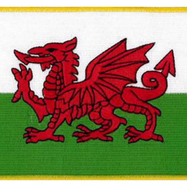 Wales Flag Embroidered Patch 13cm x 10cm