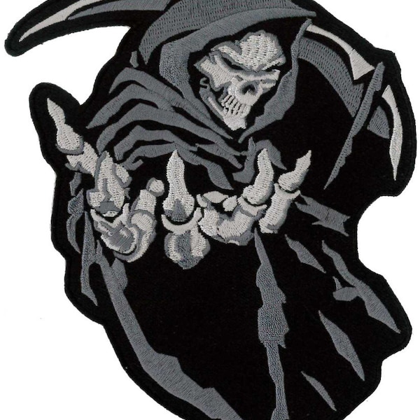 Grim Reaper Embroidered Patch 16cm x 12.5cm (various colours)