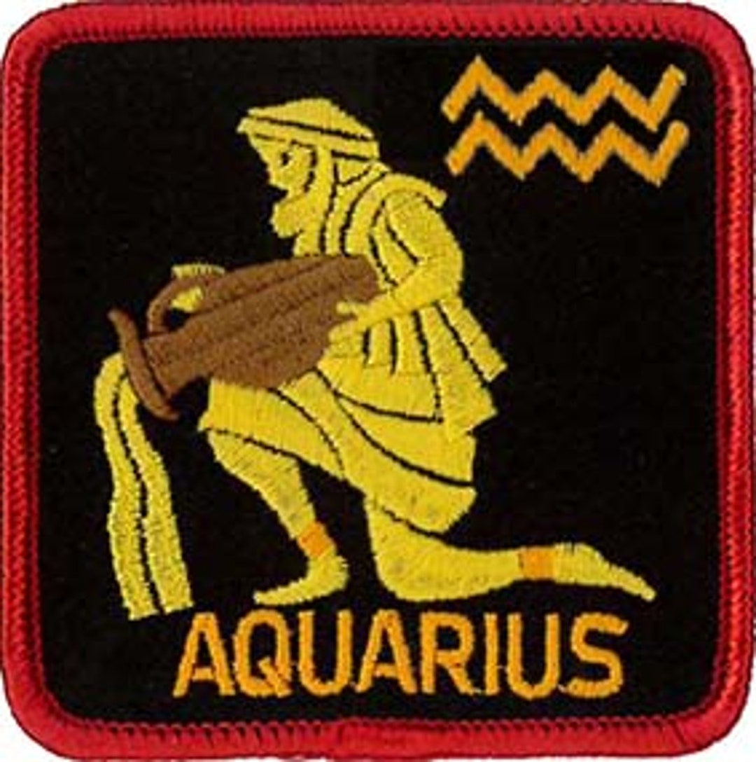 Zodiac Aquarius Square Embroidered Patch 7cm X 7cm - Etsy