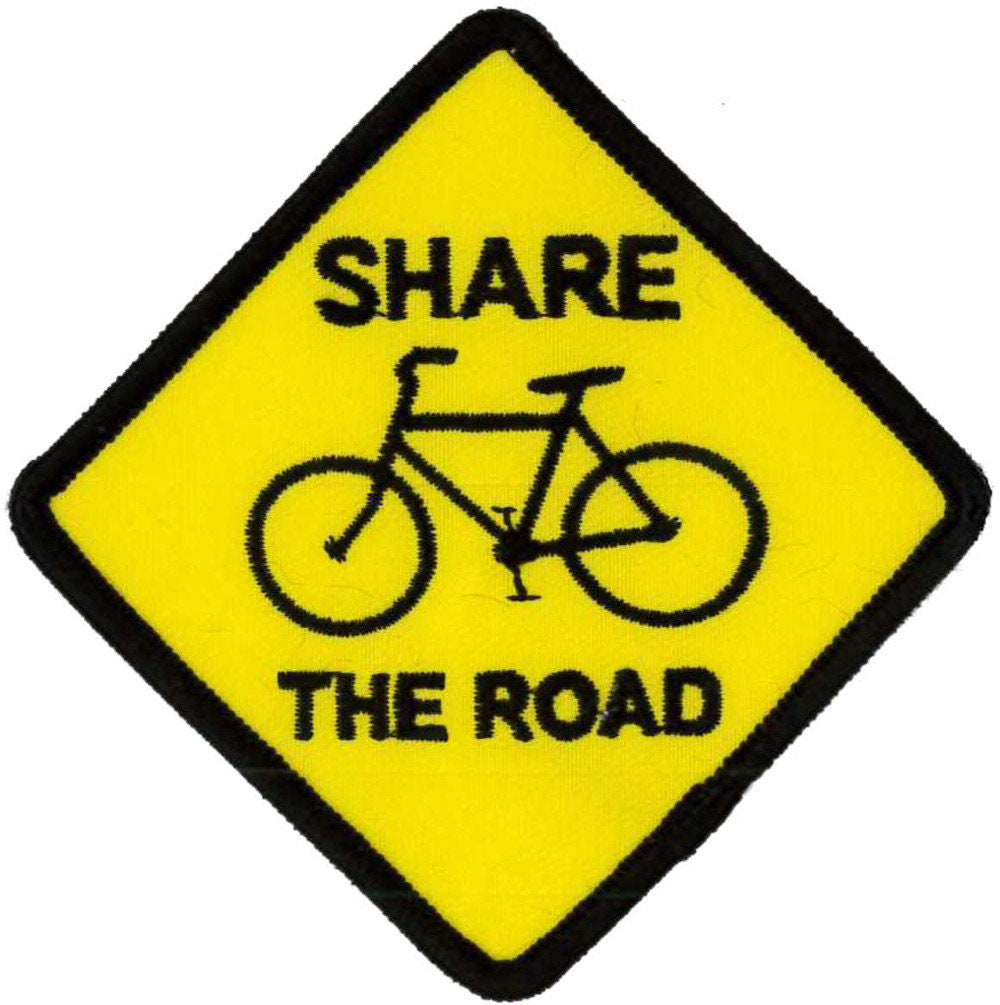 SHARE THE ROAD SAVE A LIFE IRON or SEW ON PATCH 