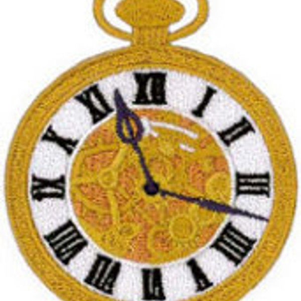 Tick Tock Embroidered Patch 7cm x 5.5cm