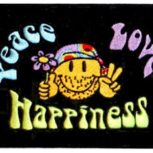Cute Funny Iron on Patches Happiness, Love, Friendship, Friends
