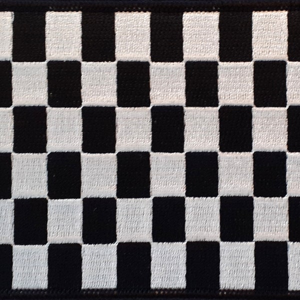 Black and White (Racing) Checkered Flag Embroidered Patch 12cm X 10cm