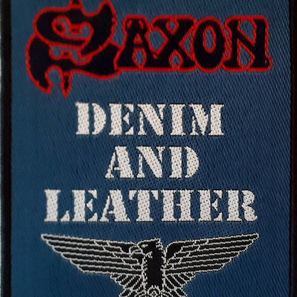 Saxon - Denim and Leather 8cm x 10cm