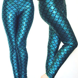 Metallic 3D Leggings Mermaid Green - My Brazilian Boutique