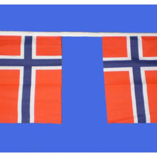 Norway Bunting 9metres 30ft Long with 30 Cloth fabric Flags