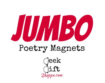 Jumbo Sized Poetry Magnets / Refrigerator Poetry Word Magnets / Large Size Party Group Game / Classroom Library Coffee Shop Decor