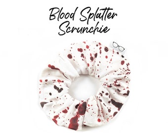 Blood Splatter Scrunchies • Cute Hair Scrunchy HS0004 • Halloween Hair Tie • 90s Fashion Style • Gift for Teen Girl • Scary Bloody Gory Emo