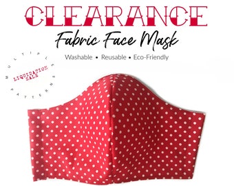 CLEARANCE Fabric Face Mask Multiple Patterns / Washable Reusable Fabric Cloth Mask / Disposable Mask Cover / Travel Child Adult Face Mask