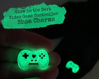 Glow-in-the-Dark Video Game Controller Shoe Charms / Clog Shoe Decorations / Gift for Kids Teens Gamer / Stocking Stuffer Ready To Ship / J3