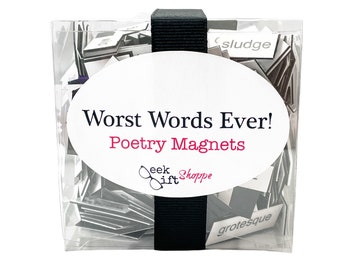 Worst Words Ever Poetry Magnets / Gross Words Magnets / Gag Gift For Teens / Cringeworthy Word / Moist Panties / White Elephant Teacher Gift