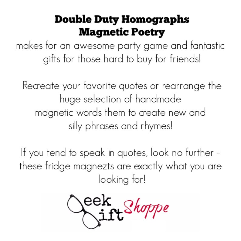 Double Duty Homographs Poetry / Refrigerator / Etsy