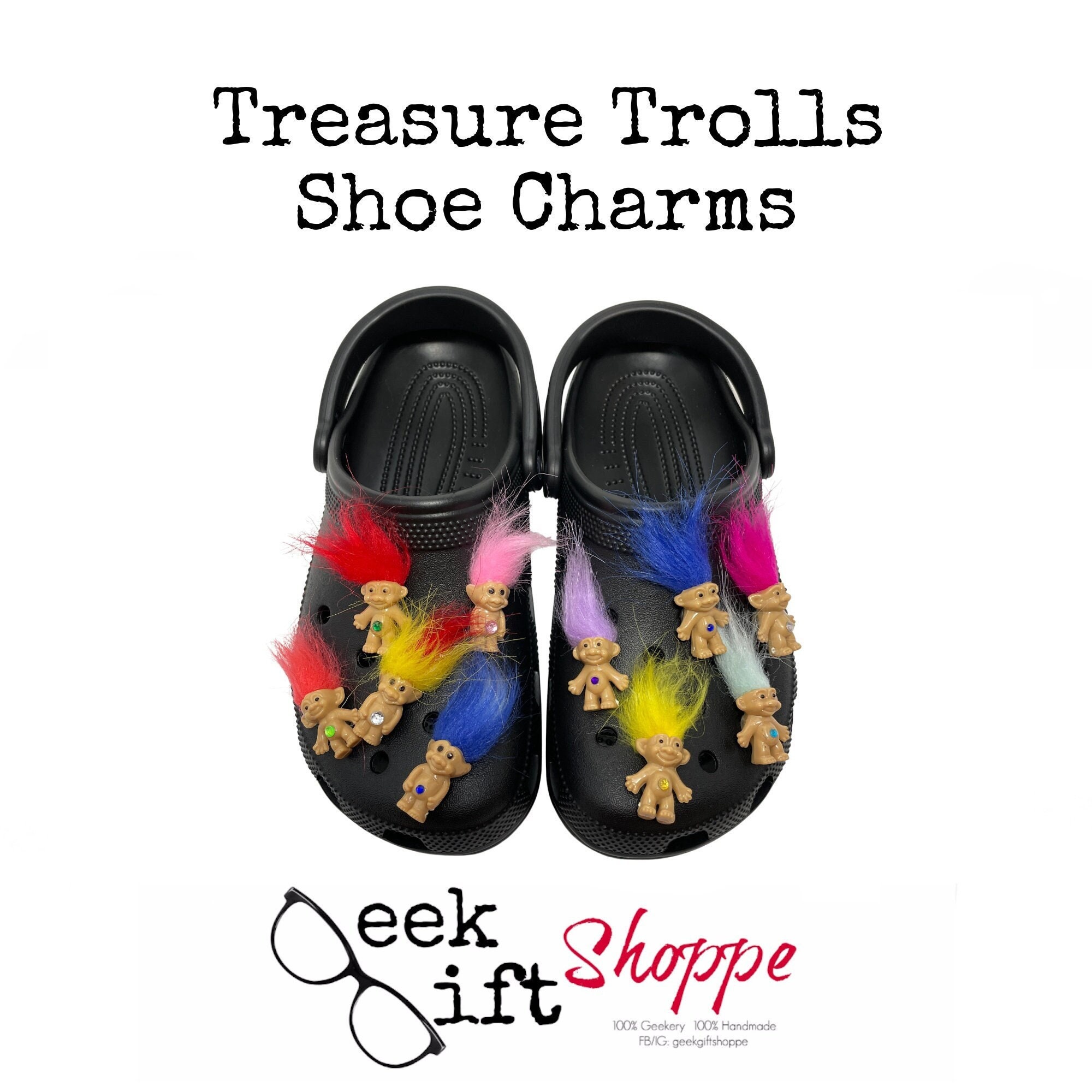 Treasure Trolls Shoe Charms / Clog Shoe Decorations / Matching BFF Gift / Gifts for Kids Teens / Stocking Stuffers / Ready to Ship / J57